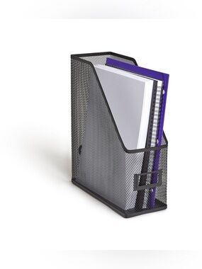 NEW! Tru Red Metal Magazine File Organizer Holder Matte Black Handle 1000 Sheets
